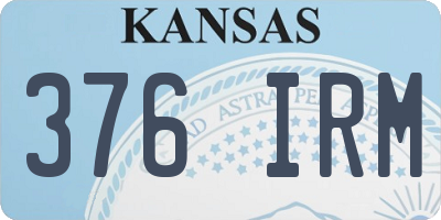KS license plate 376IRM