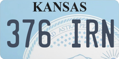 KS license plate 376IRN