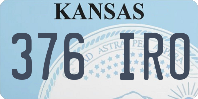 KS license plate 376IRO