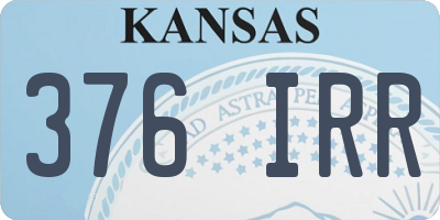 KS license plate 376IRR