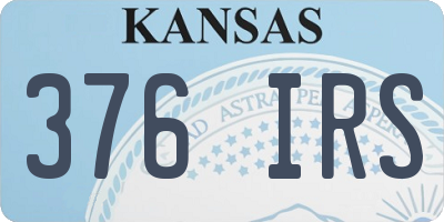 KS license plate 376IRS