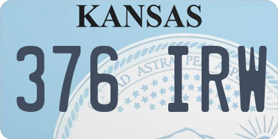KS license plate 376IRW