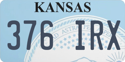 KS license plate 376IRX