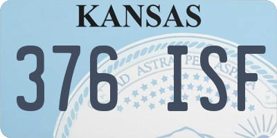 KS license plate 376ISF