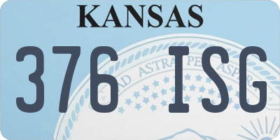 KS license plate 376ISG
