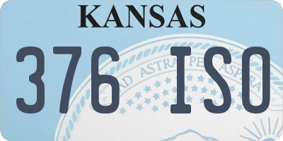 KS license plate 376ISO