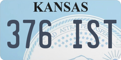 KS license plate 376IST