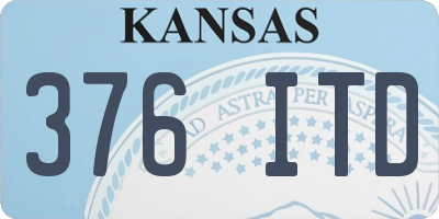 KS license plate 376ITD