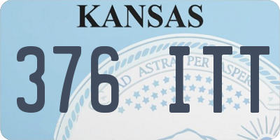 KS license plate 376ITT