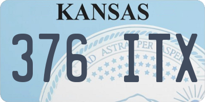 KS license plate 376ITX