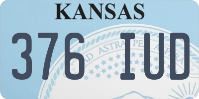 KS license plate 376IUD