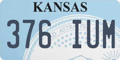 KS license plate 376IUM