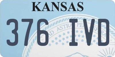 KS license plate 376IVD