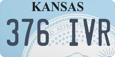 KS license plate 376IVR