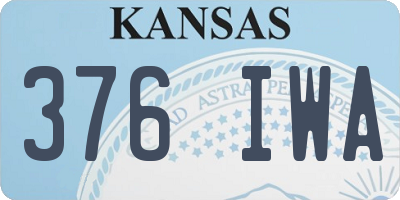 KS license plate 376IWA