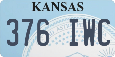KS license plate 376IWC