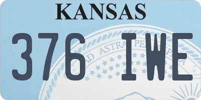 KS license plate 376IWE