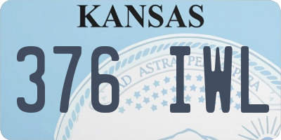 KS license plate 376IWL
