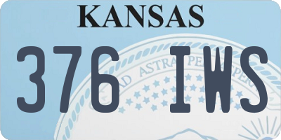 KS license plate 376IWS