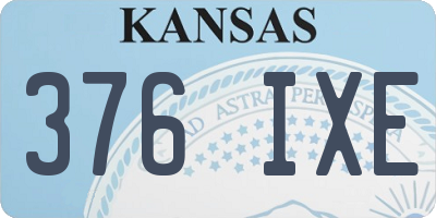 KS license plate 376IXE