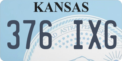 KS license plate 376IXG