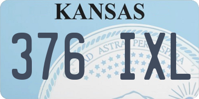 KS license plate 376IXL
