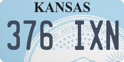 KS license plate 376IXN
