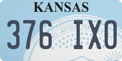 KS license plate 376IXO