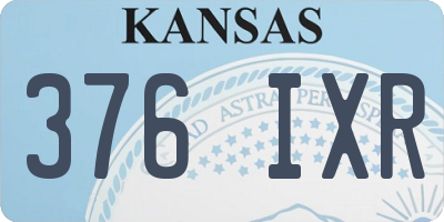 KS license plate 376IXR