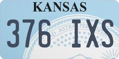 KS license plate 376IXS
