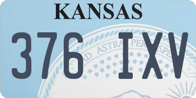 KS license plate 376IXV