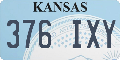 KS license plate 376IXY
