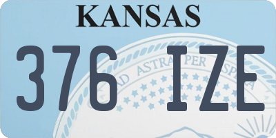 KS license plate 376IZE