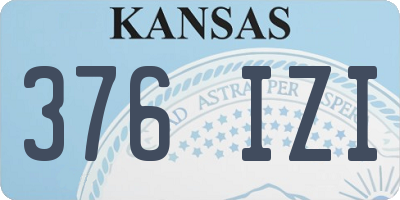 KS license plate 376IZI
