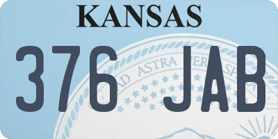 KS license plate 376JAB