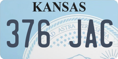 KS license plate 376JAC
