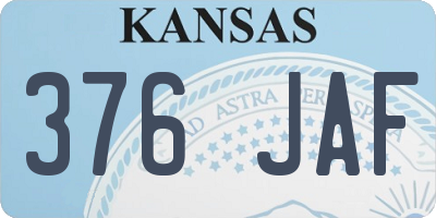 KS license plate 376JAF