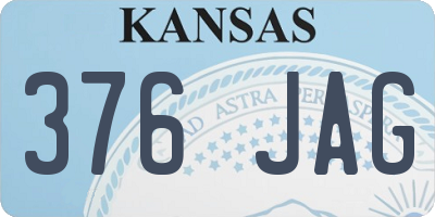 KS license plate 376JAG