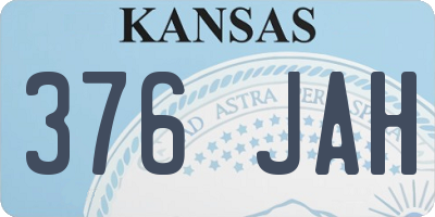 KS license plate 376JAH