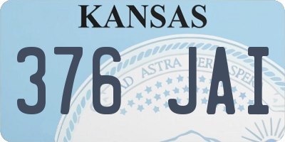 KS license plate 376JAI