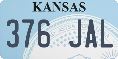 KS license plate 376JAL