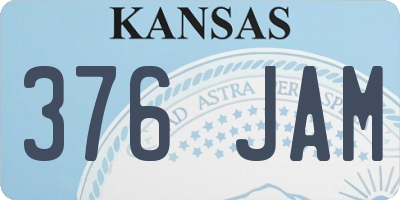 KS license plate 376JAM