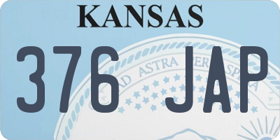 KS license plate 376JAP