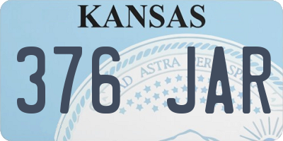 KS license plate 376JAR
