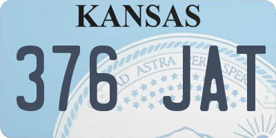 KS license plate 376JAT