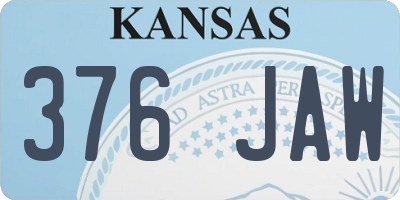 KS license plate 376JAW