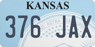 KS license plate 376JAX