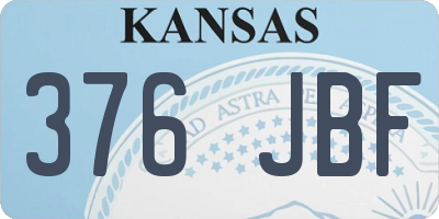 KS license plate 376JBF