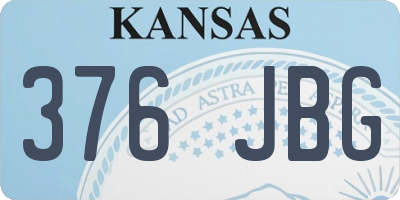 KS license plate 376JBG