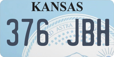 KS license plate 376JBH